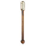 A GEORGE III ROSEWOOD STICK BAROMETER BY HARRIS, BRIXTON, C.1800 with an ivory thermometer and