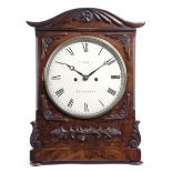 A REGENCY MAHOGANY BRACKET CLOCK AND BRACKET BIRCH, TENTERDEN, EARLY 19TH CENTURY the brass twin