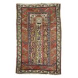 A KARABAGH PRAYER RUG SOUTH CAUCASUS, LATE 19TH CENTURY the field with columns of stylised boteh