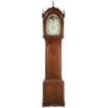 A MAHOGANY LONGCASE CLOCK BY F. GUGERI, BLANDFORD, EARLY 19TH CENTURY the brass eight day movement