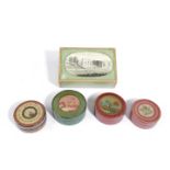 A SPA BOX BELGIAN, EARLY 19TH CENTURY painted green, the hinged lid decorated en grisaille with a