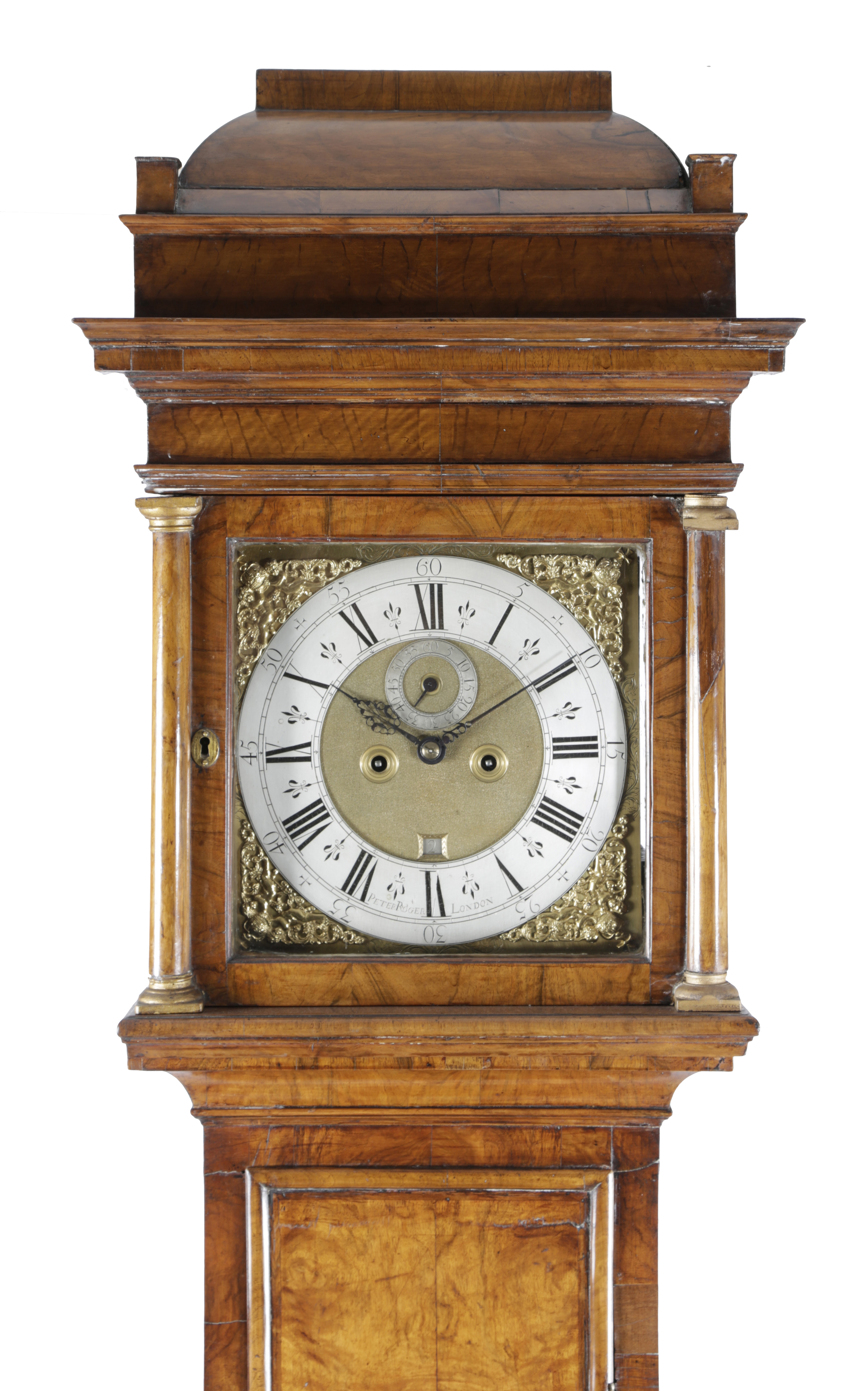 A WALNUT LONGCASE CLOCK BY PETER ROGER, LONDON, LATE 17TH / EARLY 18TH CENTURY the brass eight day - Image 2 of 2