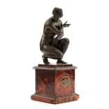 AN ITALIAN BRONZE GRAND TOUR FIGURE OF THE CROUCHING VENUS AFTER THE ANTIQUE, MID-19TH CENTURY on
