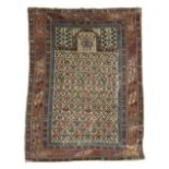 A DAGHESTAN PRAYER RUG NORTH EAST CAUCASUS, 19TH CENTURY the ivory diamond lattice field