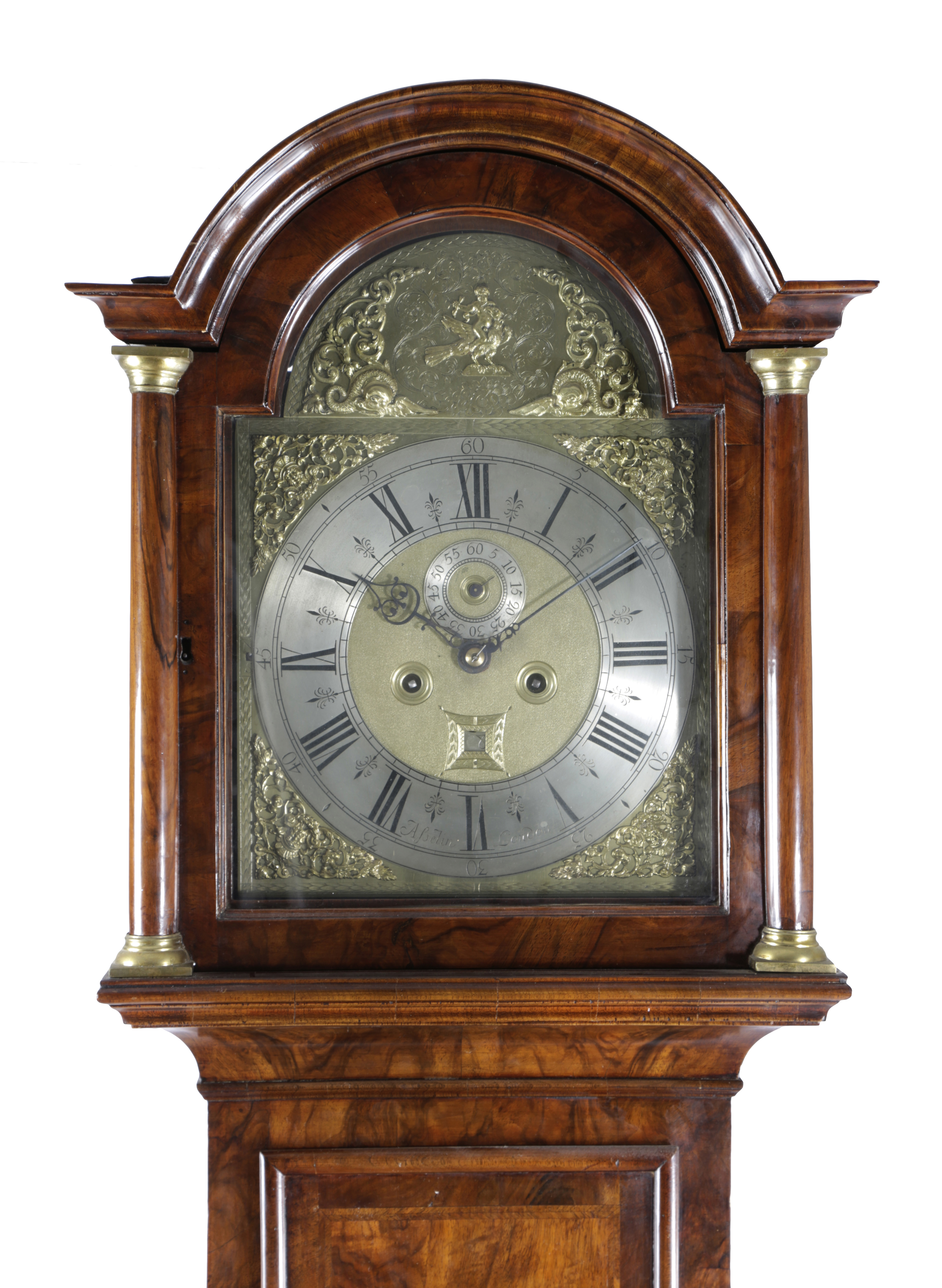A WALNUT LONGCASE CLOCK BY ASSELIN, LONDON, LATE 17TH / EARLY 18TH CENTURY the brass eight day - Image 2 of 2