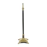 A BRASS AND LACQUERED TELESCOPIC CORINTHIAN COLUMN STANDARD LAMP 20TH CENTURY with an adjustable