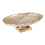 AN ITALIAN GIALLO ANTICO MARBLE GRAND TOUR TAZZA EARLY 19TH CENTURY the shallow oval bowl on a short