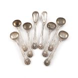 A set of six William IV silver King's Husk salt spoons, by Charles Boyton, London 1835, of