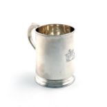 A George II silver mug, by Humphrey Payne, London 1732, tapering circular form, scroll handle,