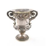 A George IV silver two-handled cup, by Emes and Barnard, London probably 1827, campana form, foliate