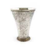 A mid 18th century Swedish silver beaker, by Nils Rydberg, Sater circa 1760, tapering circular form,