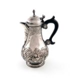 An 18th century Maltese silver coffee pot, maker's mark possibly MP, Pinto Period, circa 1740,