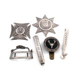 A mixed lot of silver, comprising: a Victorian Ancient Order of Forester's badge, by Edward Smith,
