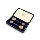 The Worshipful Company of Salters, a pair of cased silver salt spoons, by the Goldsmiths and