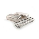 A small mixed lot of silver items, comprising: a cigarette box by Walter Raymond, London 1895,