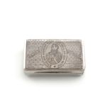 A George III Commemorative silver Nelson snuff box, by John Shaw, Birmingham 1806, rectangular form,