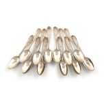 A set of mid 18th century silver Hanoverian picture-front teaspoons, circa 1750-60, the front of the