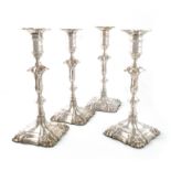 A matched set of four silver candlesticks, by The Goldsmiths and Silversmiths Company, London 1928