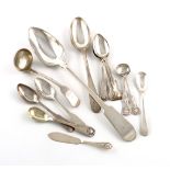 A collection of Scottish silver flatware, comprising: an early 19th century provincial silver