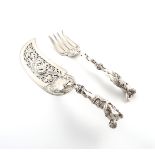 A fine pair of Victorian silver fish servers, by Francis Higgins, London 1860, the handles cast with