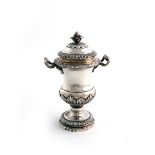 A George II two-handled condiment vase and cover, by Edward Wakelin, London 1756, of baluster