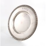 A 19th century Russian silver plate, St. Petersburg 1883, probably by Grachev, circular form,