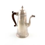 A George I silver coffee pot, by Bowles Nash, London 1721, of tapering circular form, faceted spout,