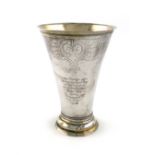 A late 18th century Swedish silver beaker, by Jonas Berg, Stockholm 1785, of tapering circular form,