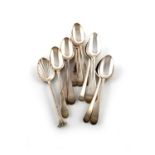 A collection of twelve antique silver table spoons, various dates and makers, comprising: a Bright-