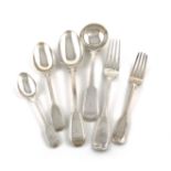 A collection of George IV-Edwardian silver Fiddle and Thread pattern flatware, various dates and