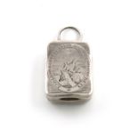 A George III Commemorative silver Nelson vinaigrette, unmarked circa 1805, rectangular form, the
