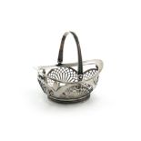 A 19th century Dutch silver wool basket, by Widow B Gillis, S-Hertogenbosch 1837, oval form, swing-