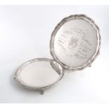 A presentation silver salver, by Jay, Richard Attenborough Co Ltd, Sheffield 1915, circular form,