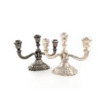 A matched pair of German silver candelabra, by Jakob Grimminger, Schwäbisch Gmünd circa 1930, knop