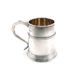 An Edwardian silver mug, by Goldsmiths & Silversmiths Co Ltd., London 1928, tapering circular