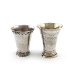 A small 18th century Swedish silver beaker, by Lorens Stabeus, Stockholm circa 1760, tapering
