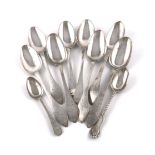 A mixed lot of silver spoons, by various makers and dates, comprising: a set of four tablespoons,