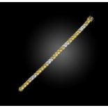Meister, a gold and diamond bracelet, composed of plaited links, set in sections with brilliant-