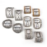 Five pairs of Georgian shoe buckles, late 18th century, comprising: four pairs of shoe buckles set