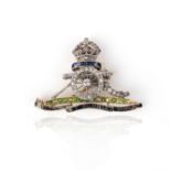 A Royal Artillery Regimental brooch, circa 1910, designed as the regimental badge of the Royal