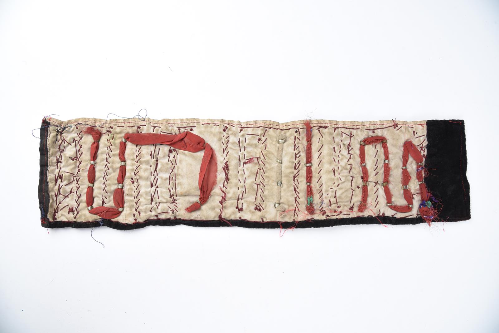 λA Bedouin amulet chest ornament cloth with numerous sewn on amulets and beads, 62cm long, and three - Bild 19 aus 27