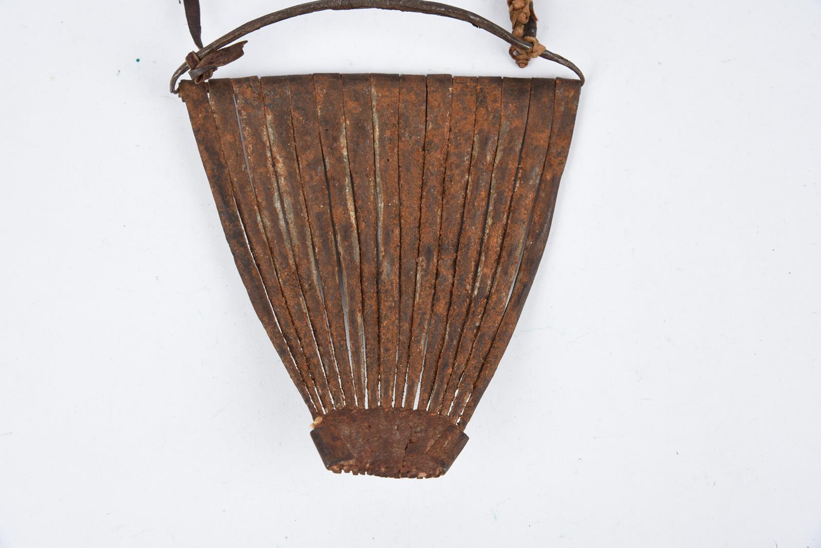Three Kirdi cache sexe Cameroon iron with fibre and leather, 36cm and 44cm long. (3) Provenance Romy - Image 11 of 18