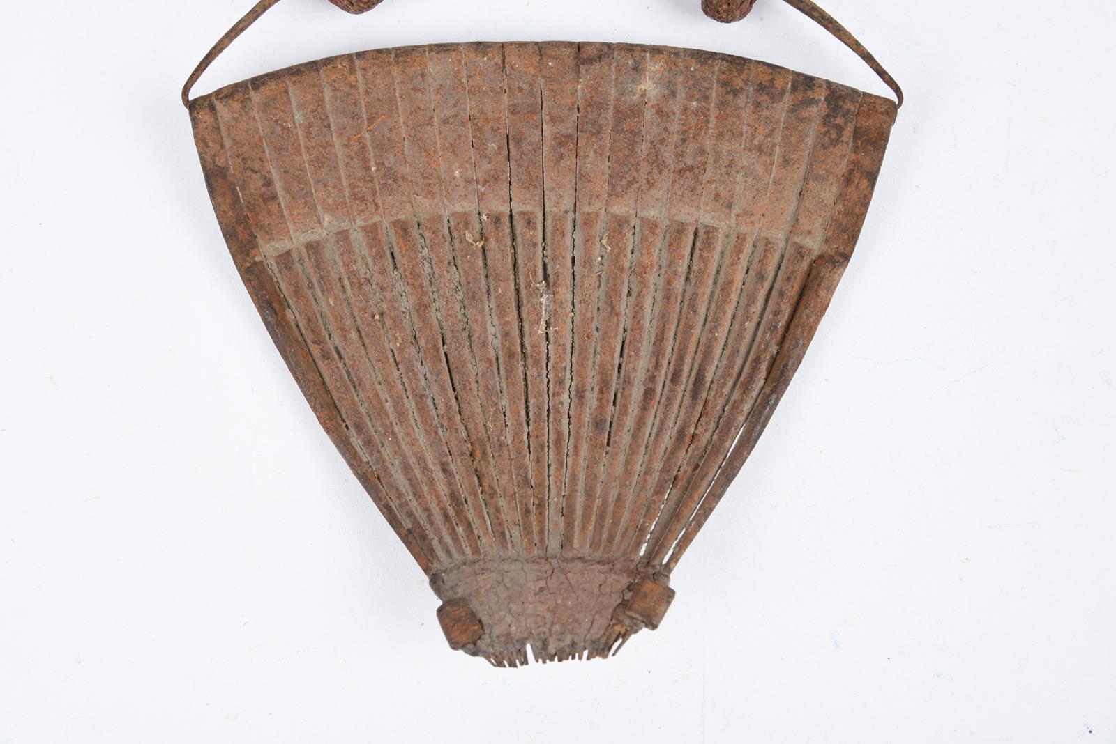 Three Kirdi cache sexe Cameroon iron with fibre and leather, 36cm and 44cm long. (3) Provenance Romy - Image 6 of 18