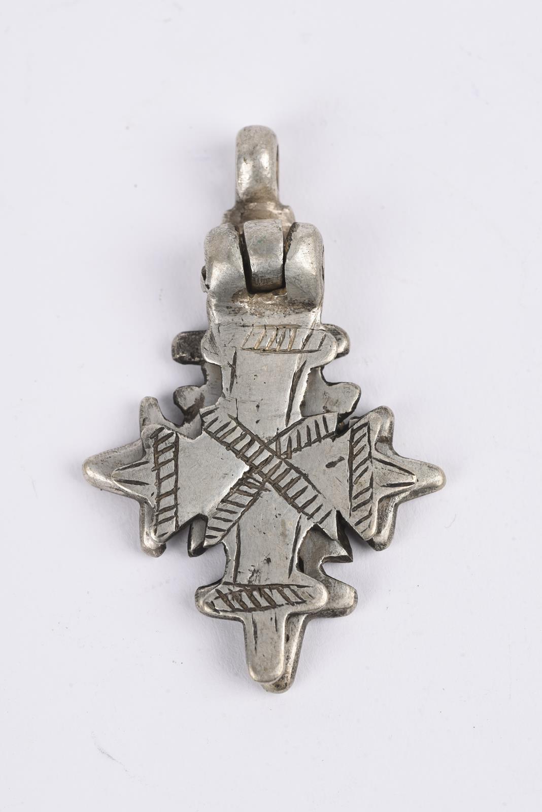 Twenty nine Ethiopian Coptic cross pendants silver coloured metal, one brass, twelve hinged with one - Image 4 of 28