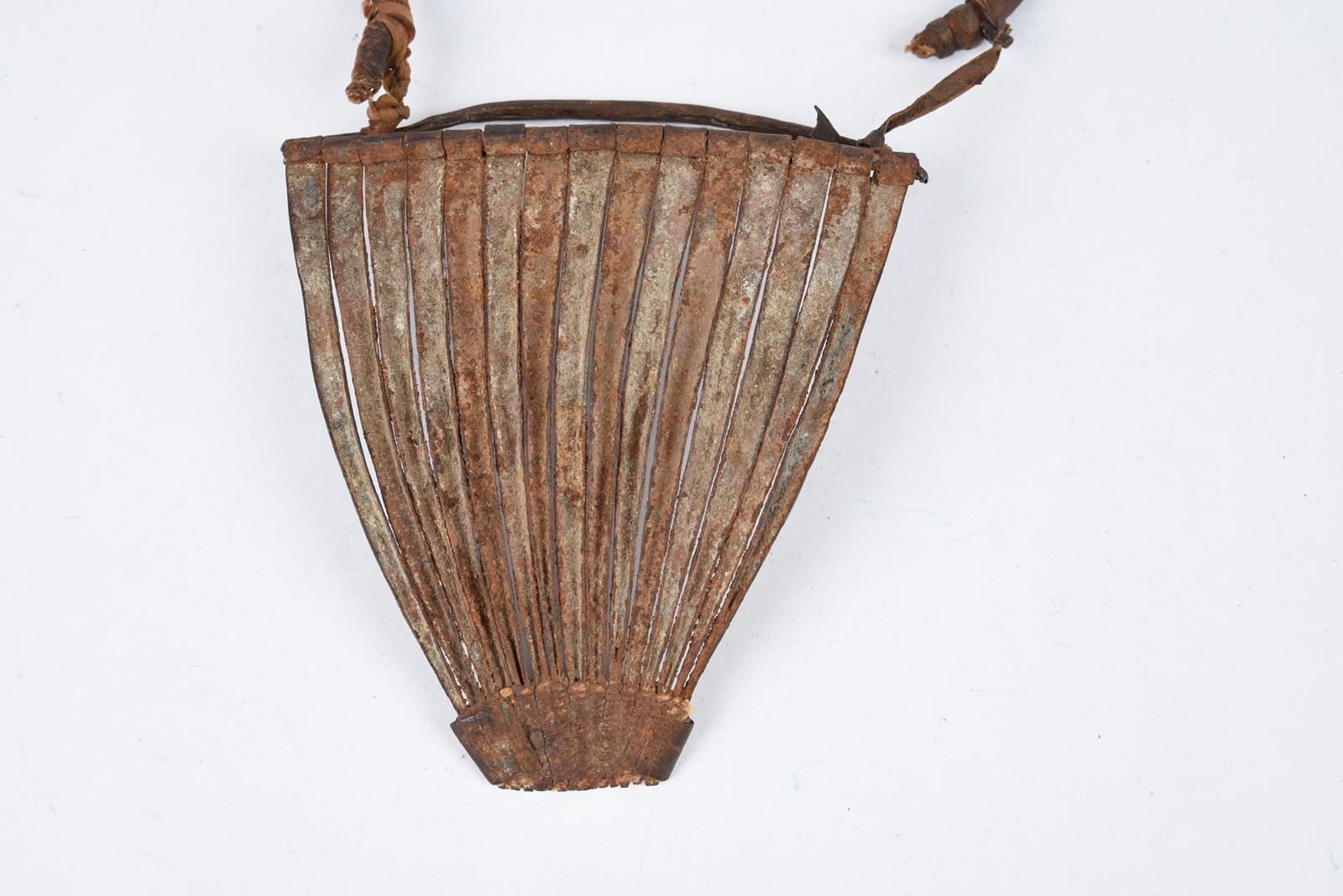 Three Kirdi cache sexe Cameroon iron with fibre and leather, 36cm and 44cm long. (3) Provenance Romy - Image 9 of 18