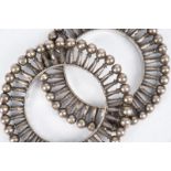 A pair of Indian bracelets silver coloured metal with thirty six spheres on collared faceted