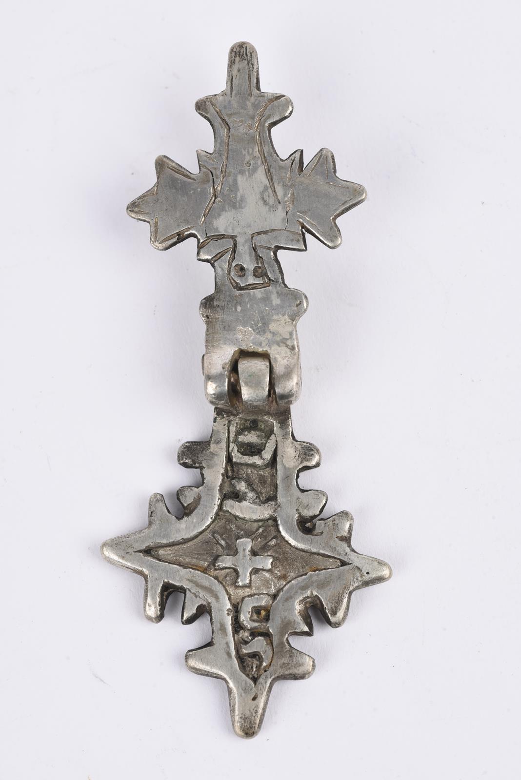 Twenty nine Ethiopian Coptic cross pendants silver coloured metal, one brass, twelve hinged with one - Image 3 of 28