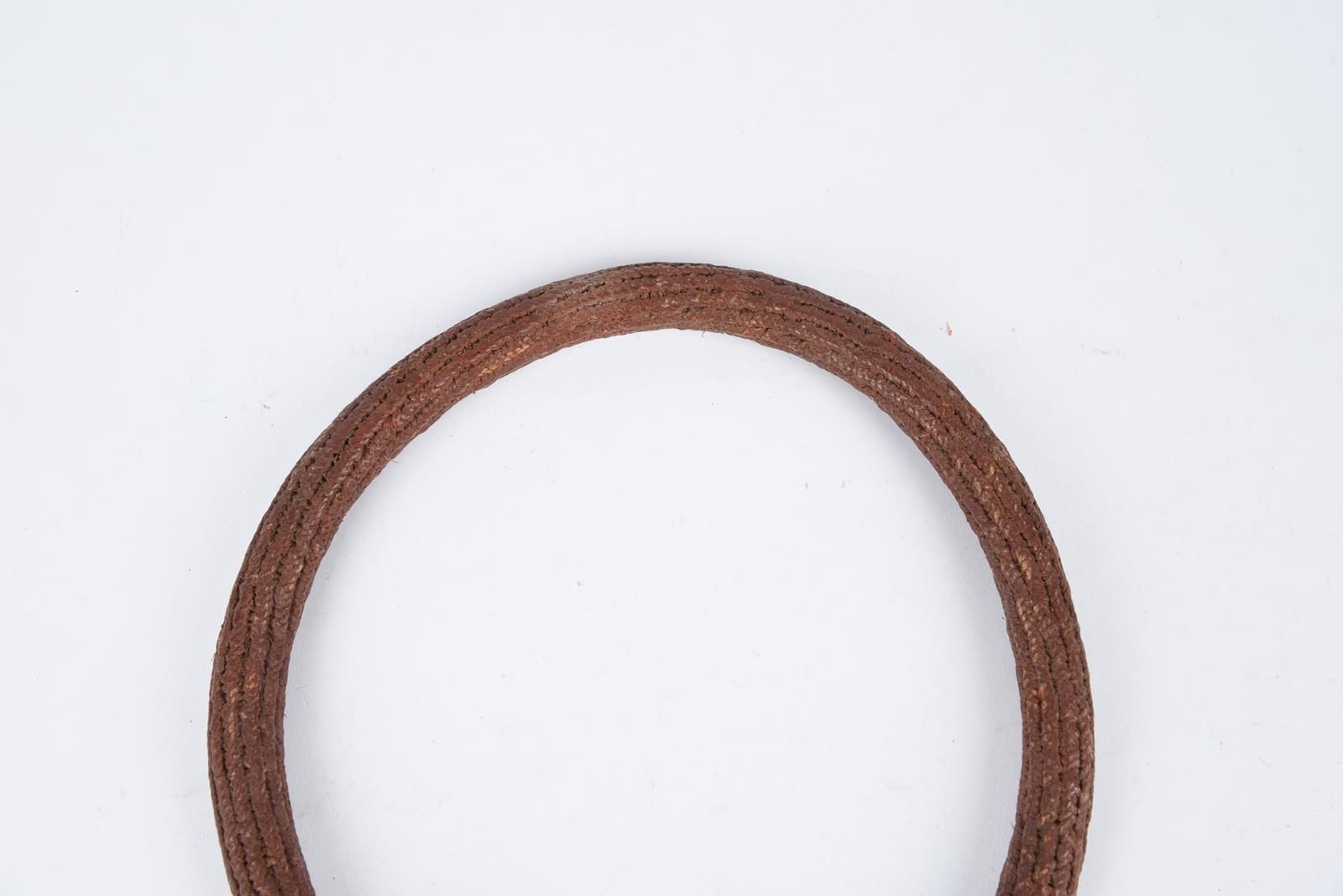 Three Kirdi cache sexe Cameroon iron with fibre and leather, 36cm and 44cm long. (3) Provenance Romy - Image 7 of 18