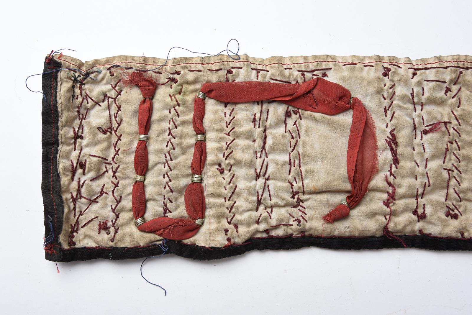 λA Bedouin amulet chest ornament cloth with numerous sewn on amulets and beads, 62cm long, and three - Bild 20 aus 27