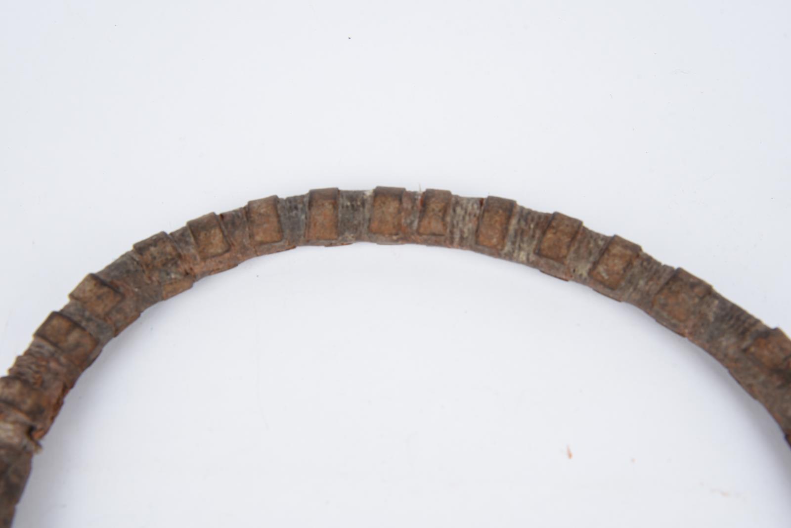 Three Kirdi cache sexe Cameroon iron with fibre and leather, 36cm and 44cm long. (3) Provenance Romy - Image 15 of 18
